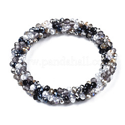 Gehäkeltes Stretch-Armband mit Glasperlen&nbsp;BJEW-T016-09