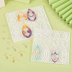 2 Stück 2 Stil Tropfen Charm Anhänger Silikonformen für DIY Ohrringherstellung&nbsp;DIY-TA0004-78
