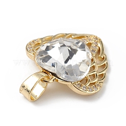 Colgantes de circonio cúbico transparente micro pavé de latón chapado en oro real de 18k&nbsp;KK-C015-29G-06