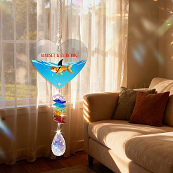 Hängende Sonnenfänger in Tropfenform aus Glas&nbsp;HJEW-WH0201-014
