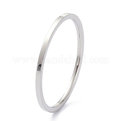Bague en forme de dôme uni polie anti-ternissement de 1 mm pour fille et femme&nbsp;RJEW-C012-02A-P