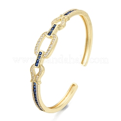 Bracciale rigido aperto con zirconi cubici e pesce&nbsp;BJEW-G651-06G-02