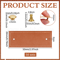 50 Satz blanke Etiketten aus PU-Leder für Kleidung.&nbsp;DIY-FG0005-80A
