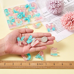 26pcs 26 colgantes de resina epoxi transparente de estilo&nbsp;CRES-TA0001-13