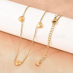 Collana da donna con ciondolo a cuore in acciaio inossidabile 304 e catena intrecciata.&nbsp;SA-D001-05G