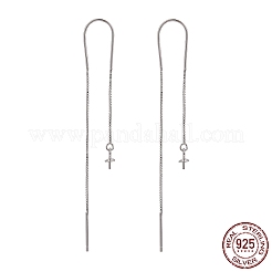 Boucles d'oreilles en argent sterling plaquées rhodium anti-ternissement 925&nbsp;STER-N0001-027