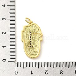 Pendentifs en zircone cubique transparente en laiton plaqué or véritable 18k&nbsp;KK-A198-22G-02
