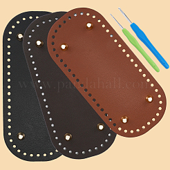3 stücke 3 farben oval pu leder stricken häkeln taschen nagel boden shaper pad&nbsp;DIY-CL0002-16