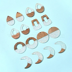 16 Stück 8 Stile Epoxidharz & Walnussholz Anhänger&nbsp;RESI-FS0001-87