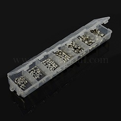 1 Schachtel gemischt Platin vernickelt Endkappen für Kord&nbsp;KK-X0061-P-NF-B