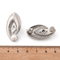 Ohrstecker aus Muschelperlen aus 304 Edelstahl&nbsp;EJEW-U051-08P