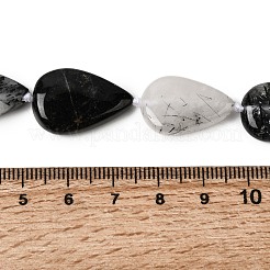 Natürliche turmalinierte Quarz / schwarze Rutilquarz Perlen Stränge&nbsp;G-D365-A02