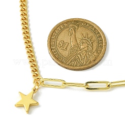 Colliers à pendentif en laiton avec chaînes gourmettes et trombones&nbsp;NJEW-JN04608-03