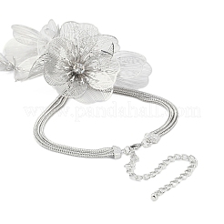 Halsketten mit Blumenanhänger aus Legierung mit Strassen für Damen&nbsp;NJEW-Z043-02P