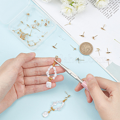 40 stücke 5 arten teardrop & shell & herz & flache runde legierung stud ohrringe Zubehörse&nbsp;FIND-BC0004-92