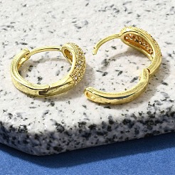 Boucles d'oreilles en laiton avec zircone cubique transparente&nbsp;EJEW-M047-01G