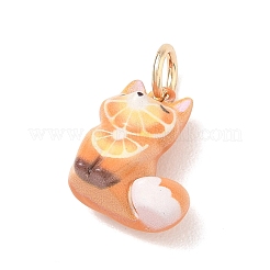 Colgantes de latón esmaltado con temática animal&nbsp;KK-CBAE20A-02B-G