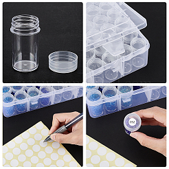 120 Gitter Mini-Set mit runden Schmuckgläsern aus Kunststoff mit Schraubverschluss&nbsp;AJEW-WH0348-305
