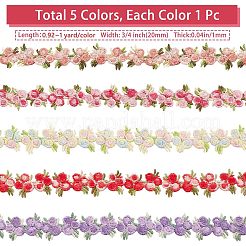 Ruban de garniture en polyester fleur 4.6~5 verges 5 couleurs&nbsp;OCOR-GF0001-67