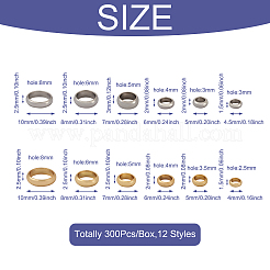12 perlina distanziatrice in acciaio inossidabile stile 201&nbsp;STAS-KS0001-16