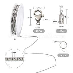 Kit de fabricación de collar de pulsera de cadena de serpiente redonda de diy&nbsp;CHS-CJ0001-32