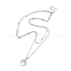 Pendentifs colliers en acier inoxydable&nbsp;NJEW-U003-01D-P