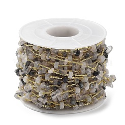Scaglie di pietra miste naturali e catene con perline a disco&nbsp;CHC-C001-02G