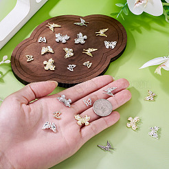 24 Stück 8 Stile Legierung Strass Cabochons&nbsp;MRMJ-TA0001-49