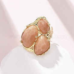 Bagues manchette en quartz naturel&nbsp;RJEW-M076-06G