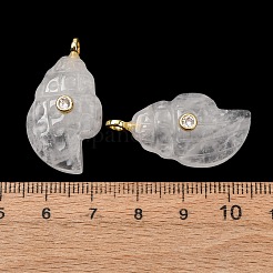 Anhänger aus geschnitztem Naturquarz&nbsp;G-H357-05G-09