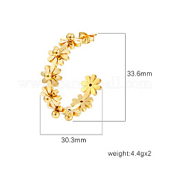 Pendientes de medio aro de acero inoxidable 304 para mujer&nbsp;WG15C72-01