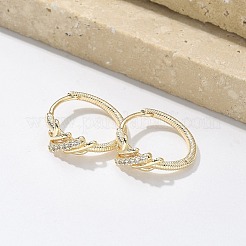 Boucles d'oreilles en laiton avec zircone cubique transparente&nbsp;EJEW-Q014-14G