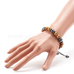 Braccialetto di perle di ematite sintetiche per uomo donna&nbsp;BJEW-JB06755