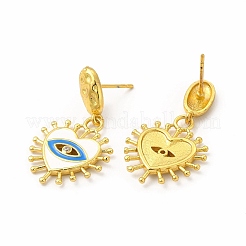 Orecchino a bottone in ottone con micro pavé di zirconi&nbsp;EJEW-H091-10G