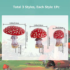 Ornamenti di funghi luminosi in miniatura in resina&nbsp;AJEW-WH0326-72