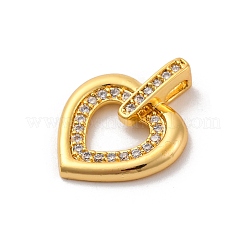 Pendentifs avec zircon cubiques à micro-pavés en laiton&nbsp;KK-U033-19G-01