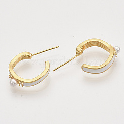 Pendientes de tuerca de circonio cúbico con micro pave de latón&nbsp;EJEW-T007-11G-04-NF