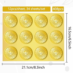 34 Blatt selbstklebende Aufkleber mit Goldfolienprägung&nbsp;DIY-WH0509-086