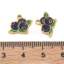 Pendentifs en acier inoxydable 304 émaillé en forme de fruits&nbsp;SA-CBA49D2-11G-08