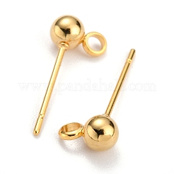 Ohrstecker-Beschläge mit Kugelkopf aus Edelstahl 304&nbsp;X-STAS-Z035-01G-C
