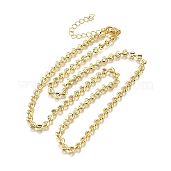 Cadena de cadena de cobre amarillo del corazón collares&nbsp;X-NJEW-M108-27G