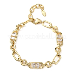 Armbänder aus Messing mit Ring- und Büroklammer-Motiv&nbsp;BJEW-D458-05G-02
