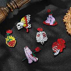 12 Stück 6 Stile Halloween bedruckte Acrylanhänger&nbsp;SACR-CJ0001-70