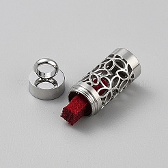 Halsketten mit Anhänger aus chirurgischem Edelstahl 316 mit Hohlsäule und Parfümflasche&nbsp;NJEW-WH0001-29P-B04