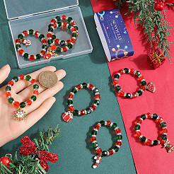 Serviettenringe aus Glasperlen mit Weihnachtsmotiv&nbsp;AJEW-SC00029