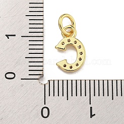 Letra inicial de latón con dijes de circonitas cúbicas&nbsp;KK-Q814-26C-G