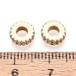 Laiton micro pavé de perles de zircone cubique claires&nbsp;KK-T080-88G