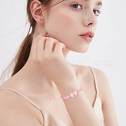 Bracelets à maillons en alliage émaillé avec nœud papillon&nbsp;BJEW-BM0001-02