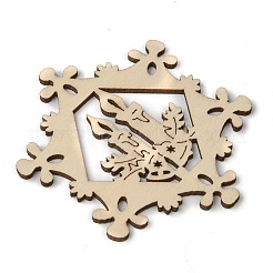 Tema navideño madera natural sin teñir grandes colgantes&nbsp;WOOD-B001-04