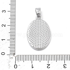 Pendentifs ovales religieux en coquillage blanc naturel sculpté et pavé de laiton&nbsp;KK-D367-04P-C